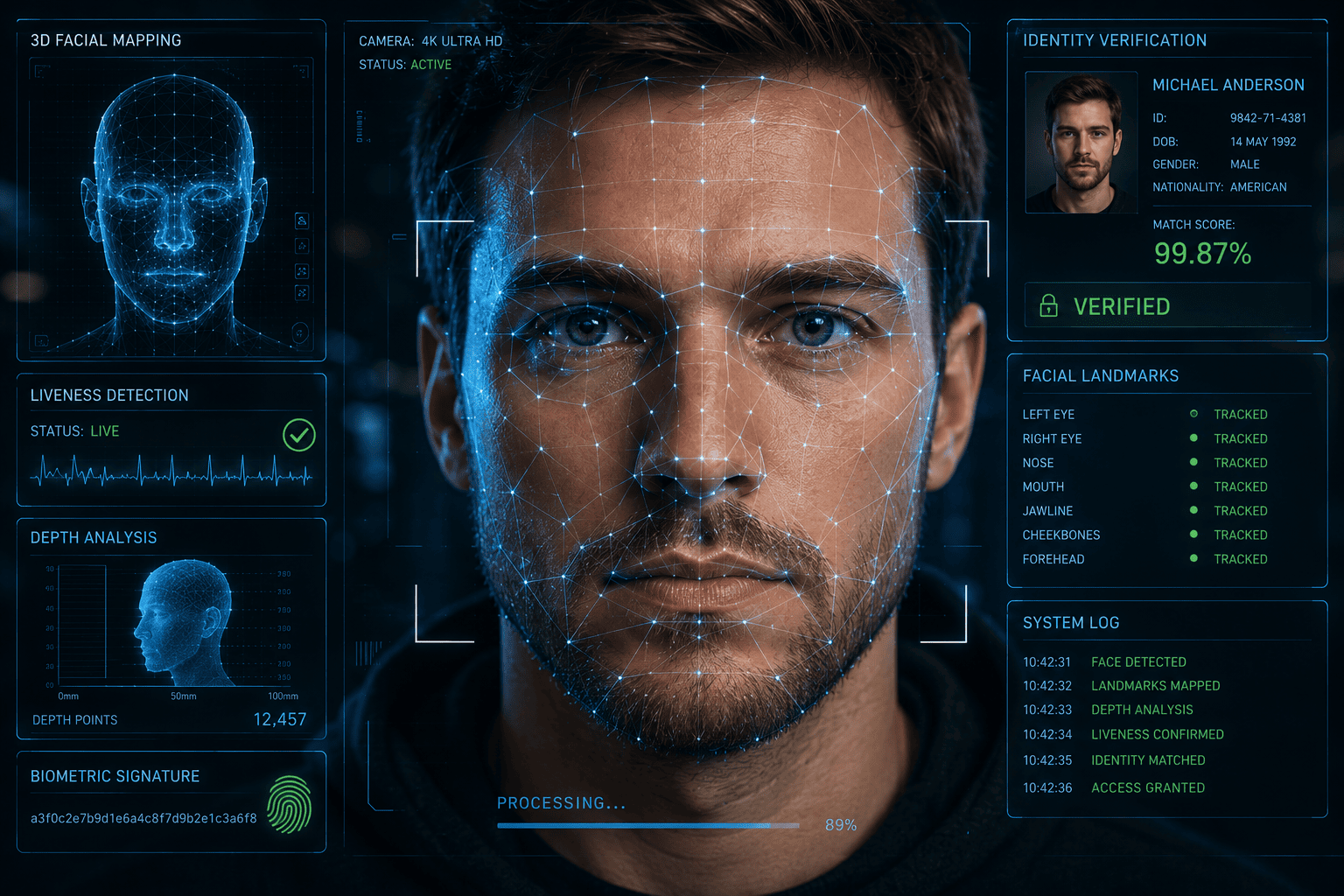 real time 3d facial